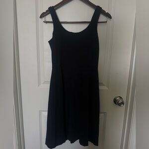 J. Crew Black Midi Scoop Neck Dress